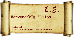 Borvendég Ellina névjegykártya